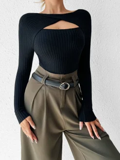 Cutout Skinny Knit Top