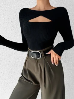 Cutout Skinny Knit Top