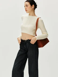 Cutout Tie Back Knit Cardigan