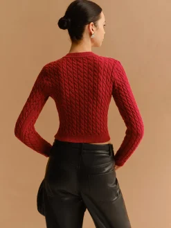 Cutout Twist Crop Sweater
