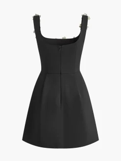 3D Flower Back Zipper Tank Dress