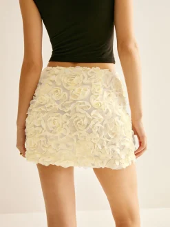 3D Flower Chiffon Mini Skirt