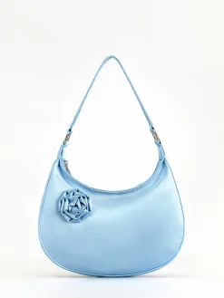 3D Flower Zipper Crescent Bag
