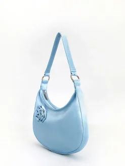 3D Flower Zipper Crescent Bag