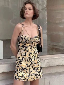Daisy Printed Floral Short Dress