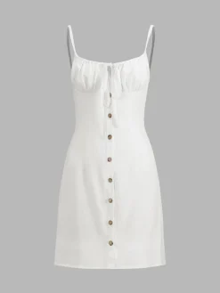Darling Linen Plain Mini Dress