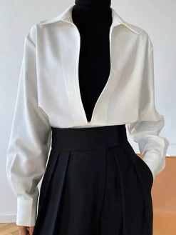 Deep V-Neck Polo Shirt