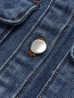 Denim Pockets Turn Down Collar Vest
