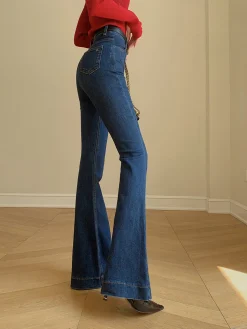 Denim Slim Bootcut Jeans Without Belt