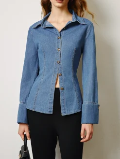 Denim Slim Polo Shirt
