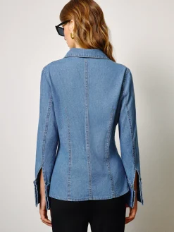 Denim Slim Polo Shirt