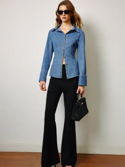 Denim Slim Polo Shirt