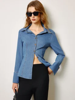 Denim Slim Polo Shirt
