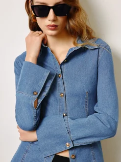 Denim Slim Polo Shirt