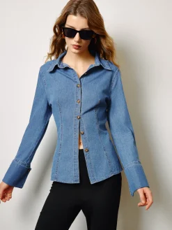 Denim Slim Polo Shirt