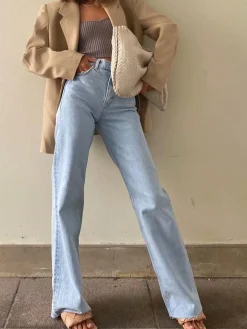Denim Straight Leg Jeans