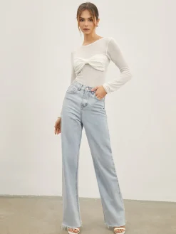 Denim Straight Leg Jeans