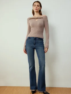 Detachable Belt Cinched Knit Top