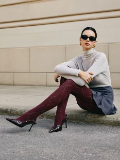 Diamond-Pattern Invisible Tights