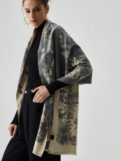 Double Face Jacquard Tassel Scarf