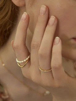 Double Layer Pearl Ring