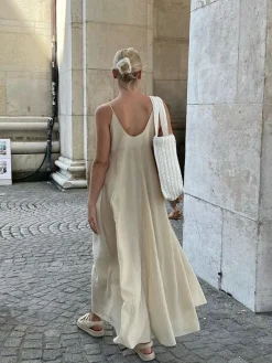 Double Layers V-neck Long Dress