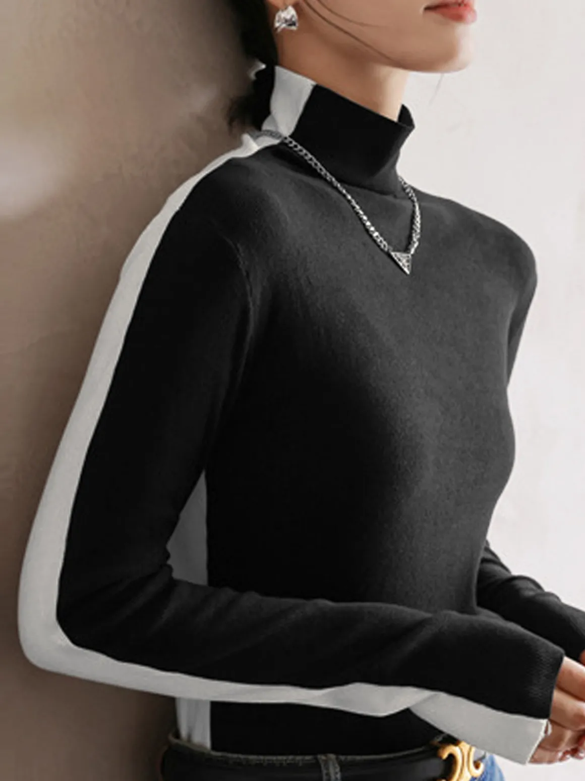 Double Sided Colorblock Long Sleeve Top