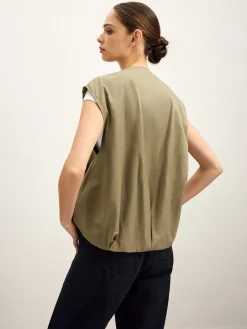 Double Zip Button Loose Vest