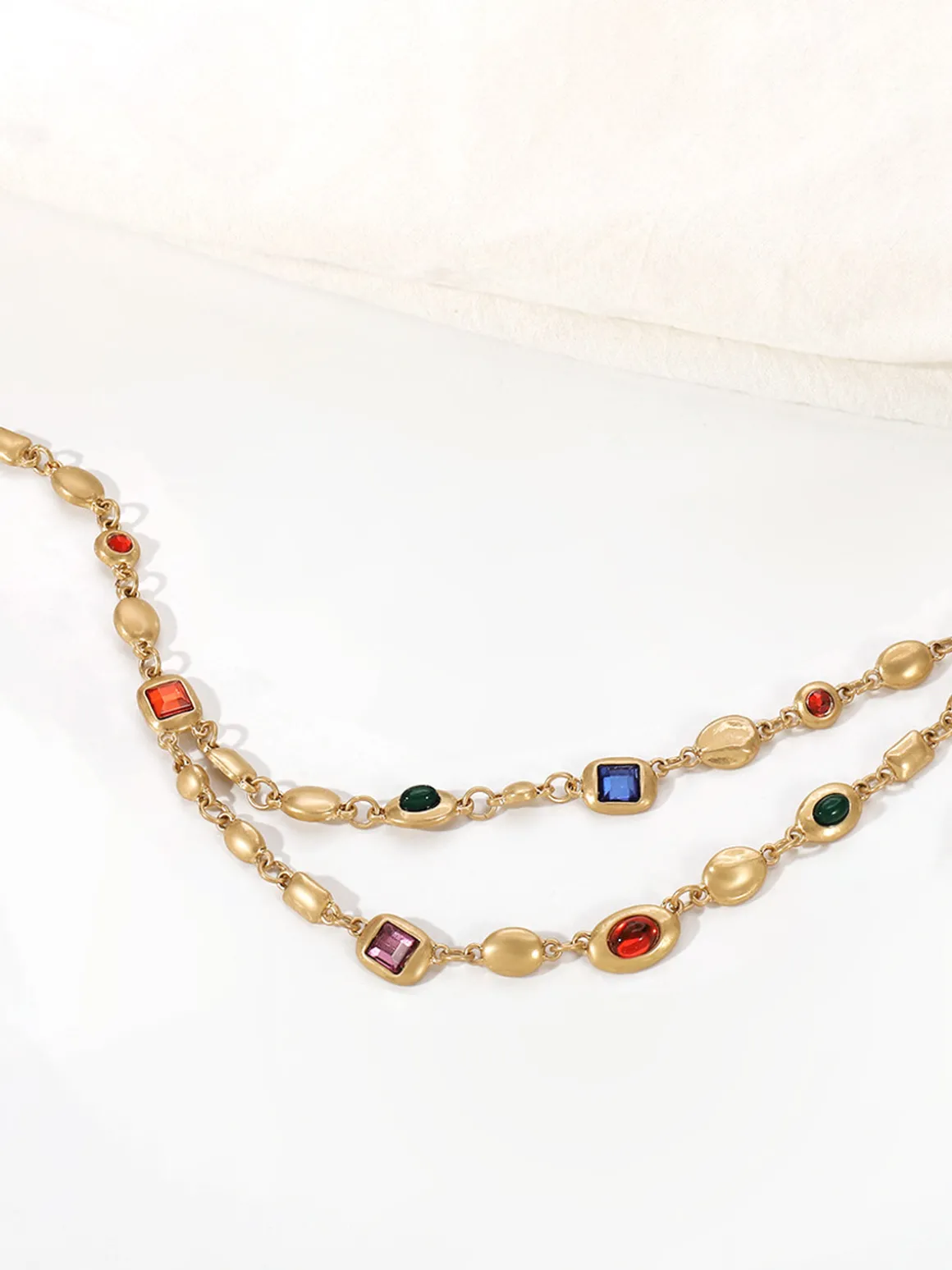 Double-Layer Colorful Beaded Necklace
