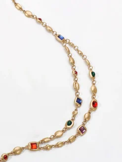 Double-Layer Colorful Beaded Necklace