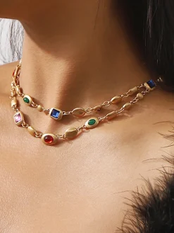Double-Layer Colorful Beaded Necklace
