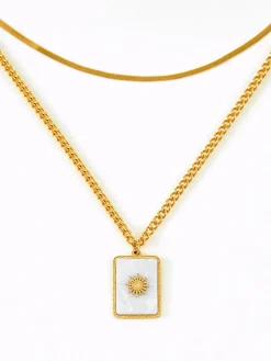 Double-Layer Shell Sun Necklace