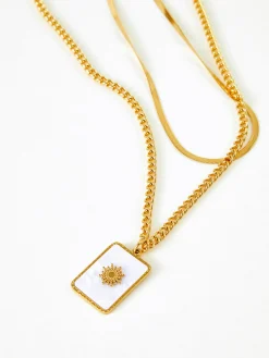 Double-Layer Shell Sun Necklace