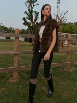 Double-Sided Drawstring Zipper Minky Vest