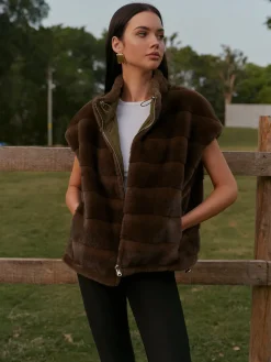 Double-Sided Drawstring Zipper Minky Vest