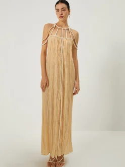 Draped Halterneck Backless Long Dress
