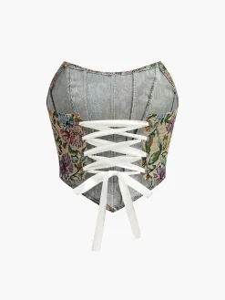 Drawstring Floral Corset