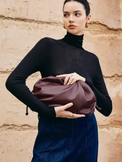 Drawstring Soft Clutch Bag