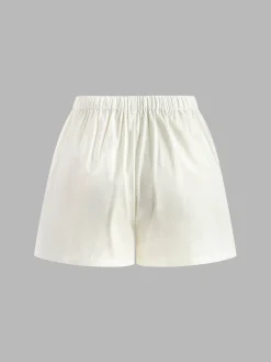 Drawstring Split Casual Shorts Set