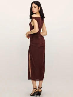 Drawstring Split Tank Midi Dress