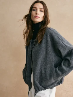 Drawstring Zipper Loose Jacket