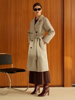 Elegant Belted Long Winter Coat