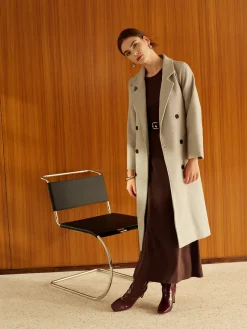 Elegant Belted Long Winter Coat