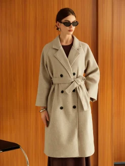 Elegant Belted Long Winter Coat