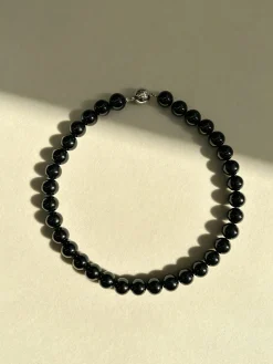 Elegant Black Onyx Bead Necklace