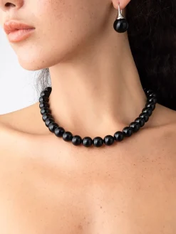 Elegant Black Onyx Bead Necklace