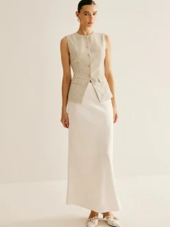 Elegant Breasted Piping Split Vest