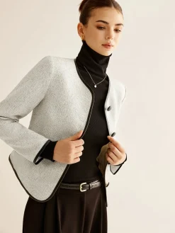Elegant Contrast Trim Blazer