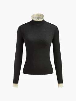 Elegant Contrast Trim Jersey Top