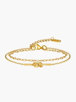 Elegant Double Layer Knotted Bracelet
